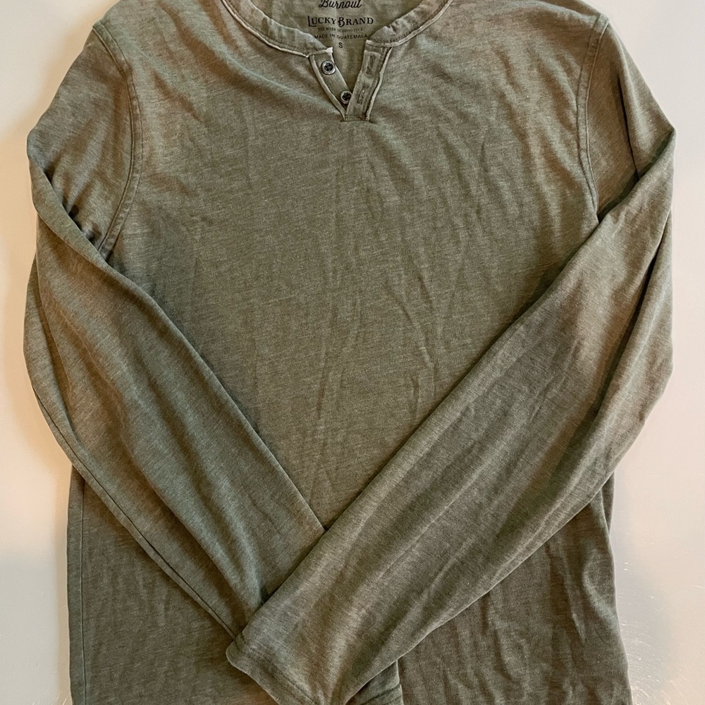Lucky Brand Men's Olive Long Sleeve Tee